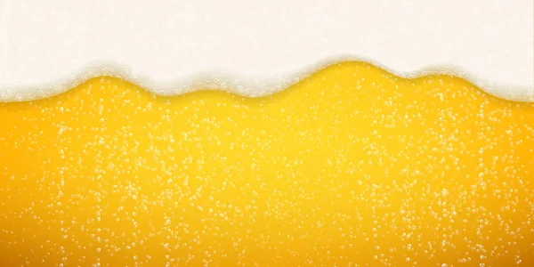 Cerveza burbujas de espuma de fondo. Cerveza artesanal realista sin costura vectorial que fluye espuma con burbujas brillantes — Archivo Imágenes Vectoriales