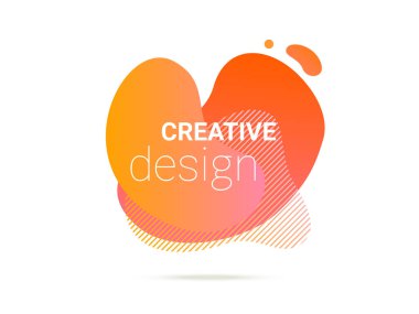 Sıvı sıvı turuncu ve sarı sıçrama desen arka plan rengiyle. Vektör soyut sıvı şekil renk akışı Gradyan teması