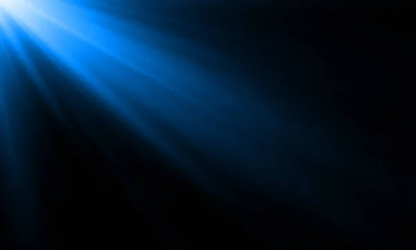 Blauer Neon-Lichtstrahl oder Sonnenstrahl-Vektorhintergrund. abstrakte Neonlicht Flash-Scheinwerfer Hintergrund mit Sonnenlicht scheinen auf schwarzem Hintergrund — Stockvektor