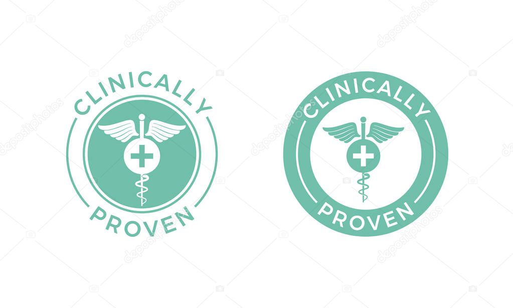Clinically proven vector medical caduceus icon