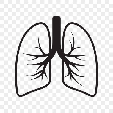 Lungs vector outline icon. Cold cough and bronchitis lung disease treatment clipart