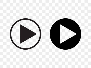 Oyun düğme vektör simgesi, müzik ses ve video oynatıcı Oynat düğmesini daire