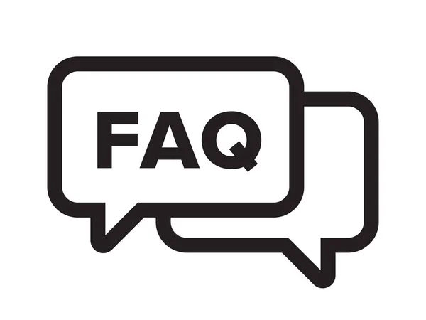 FAQ chat bubble, ask dialog vector web icon — Stock Vector