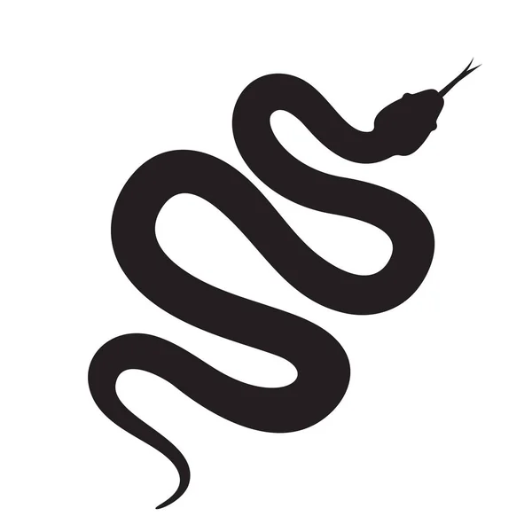 Orm Silhouette vektor ikon. Lång Cobra eller python orm krypande — Stock vektor