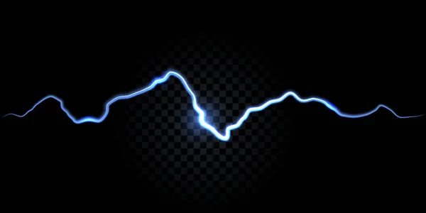 Gök gürültüsü kıvılcımı, elektrikli flaş vektör arka planı. Elektrik yıldırım beyaz ve mavi kıvılcım soyut etkisi arka plan — Stok Vektör