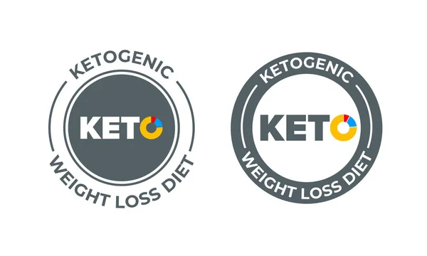 Icono de dieta cetogénica vector. 100 por ciento pérdida de peso ceto dieta nutrición etiqueta — Vector de stock