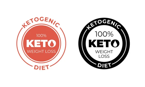 Ketogen diet ikon. Vektor 100 procent vikt förlust Keto diet Label stämpel — Stock vektor