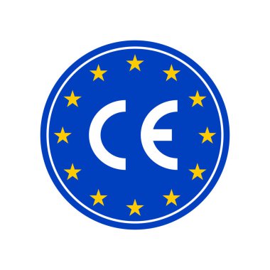 Ce işaretleme etiketi, Avrupa Uygunluk sertifika işareti. Vektör Eu yüksek kaliteli yıldız