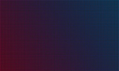 Led video duvar ekran doku arka plan. Vektör mavi ve kırmızı mor renk ışık Led diyot nokta ızgara video ekranı