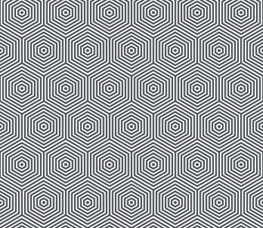 Soyut geometrik dikişsiz desen arka plan. Vektör altıgen çizgi ızgara, petek doku deseni arka plan