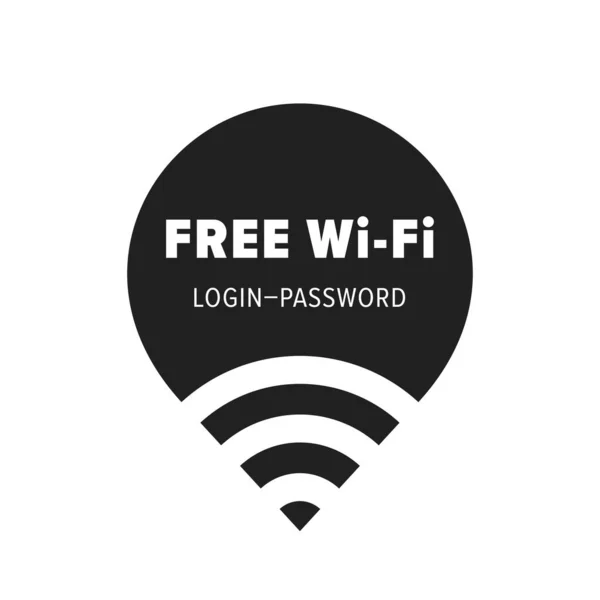 Зона бесплатного wi-fi. Общественный бесплатный wifi wlan hotspot shicker with login and password template — стоковый вектор