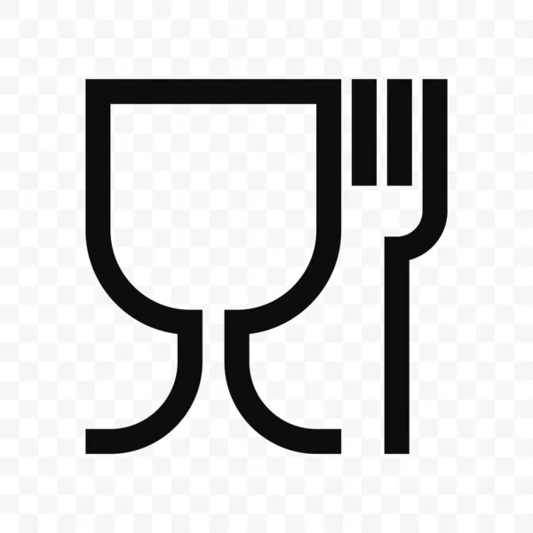 食品等级矢量图标。食品安全材料酒杯和叉子符号 — 图库矢量图片