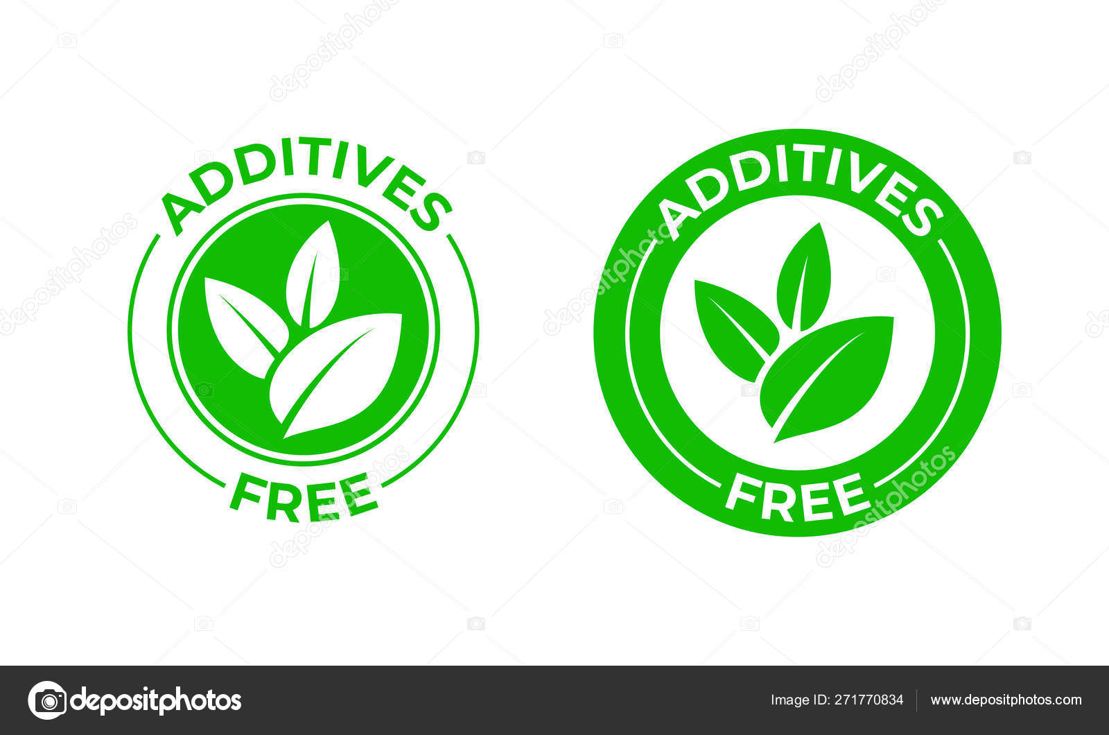 BPA free vector certificate icon. No phthalates and no bisphenol, safe food  package stamp, check mark and green leaf Stock Vector