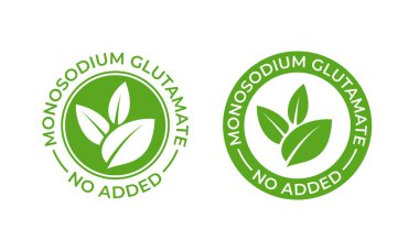 Glutamat hiçbir gıda paketi simgesi eklendi. Msg monosodyum glutamat vektör mühür damgası içermez