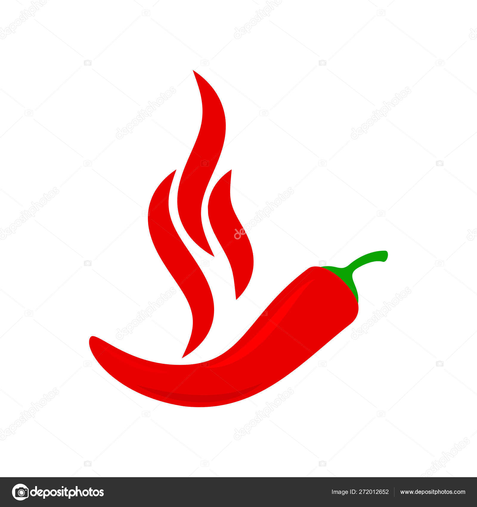 Spicy Chili Hot Red Pepper Vector Label Spicy Food Jalapeno