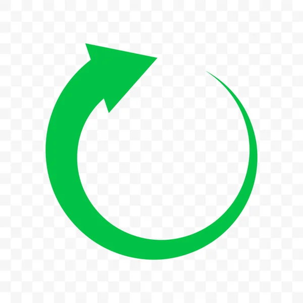 Recycle groene pijl cirkel icoon. Vector bio vuilnis hergebruik, eco Recycle één pijlpictogram — Stockvector