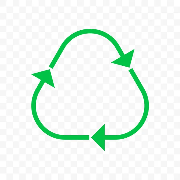 Recirkulálás vektor háromszög nyíl ikonra. Eco hulladék újrafelhasználási bin vagy bio Recycle vonal nyilak ciklus szimbólum — Stock Vector