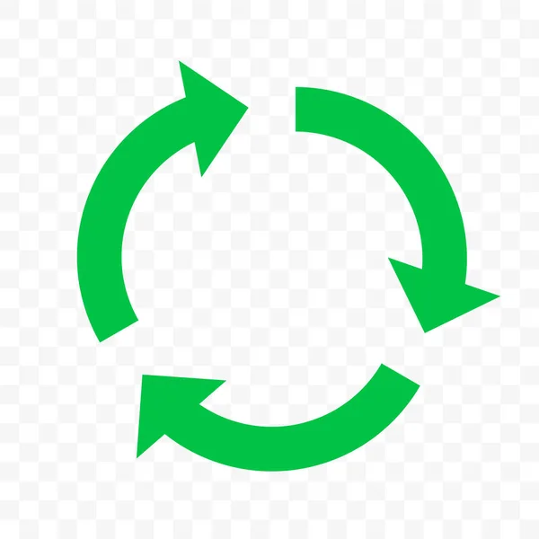 Reciclar ícone vetor eco. seta círculo verde, reutilizar sinal de reciclagem bio —  Vetores de Stock