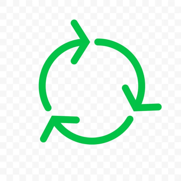 Recycling-Symbol, grüner Pfeil Kreis. Vektor Biomüll Wiederverwendung, Öko-Recycling-Zeichen — Stockvektor