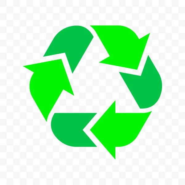 Recycle driehoek pijl overzicht vector pictogram. Eco afval en biologisch pakket hergebruik Recycle pijlen symbool — Stockvector