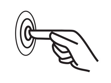 Vektör simgesine dokunun, el parmağına dokunun. Ekran tıklatın ve dokunma işaretçisi simgesini tıklatın