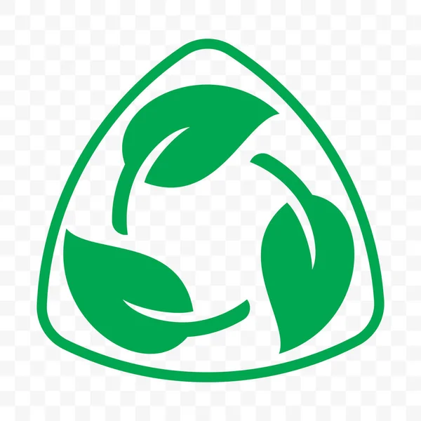 Modelo de ícone de pacote livre de plástico reciclável biodegradável. Logotipo de etiqueta degradável bioreciclável do vetor — Vetor de Stock