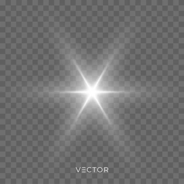Star Light Shine, heldere Flash vonken met lens flare effect. Vector Christmas Shining glitter licht sparkles — Stockvector