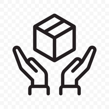 Kırılgan ikon, lojistik ve teslimat etiketleriyle ilgilen. Kırılgan paket, eller ve paket kutusu uyarı ana hatları işareti