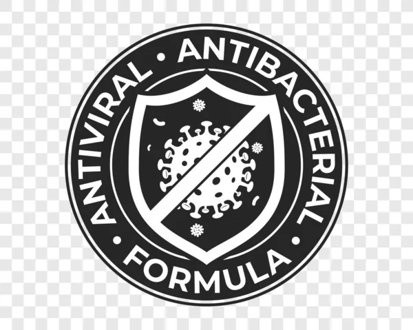 Icono Gel Mano Antibacteriano Escudo Fórmula Antibacteriana Logotipo Vector Virus — Archivo Imágenes Vectoriales