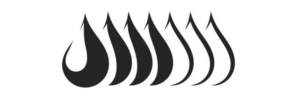 Absorptie Pictogrammen Waterdruppels Absorberen Laag Symbolen Voor Vrouwelijke Maandverband Tampons — Stockvector