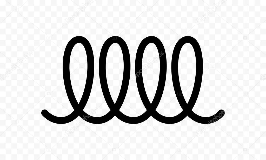 Induction icon, electric cooking hob vector symbols. Coking stove or oven grate cooker and cookware pans surface cookware induction spring spiral icon sign