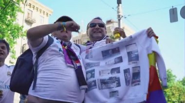 Kiev, Ukrayna, 26 Mayıs: Uefa Şampiyonlar Ligi Final Kupası 2018. FC Real Madrid ve Fc Liverpool. Gerçek hayranları fan bölgedeki