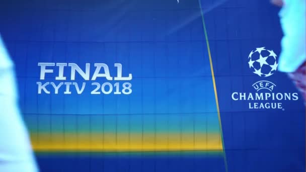Kyiv Ukraine Mai Uefa Champions League Finale Cup 2018 Real — Stockvideo
