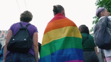 Ukrayna, Kiev, 17 Haziran 2018. Lgbt eşitlik, gay lezbiyen gurur yürüyüşü