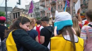 Ukrayna, Kiev, 17 Haziran 2018. Lgbt eşitlik, gay lezbiyen gurur yürüyüşü
