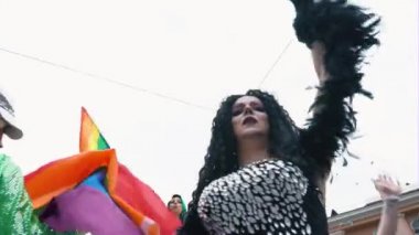 Ukrayna, Kiev, 17 Haziran 2018. Lgbt eşitlik Mart. Travesti ve travestiler