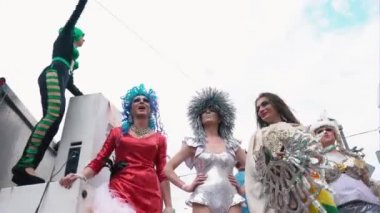 Ukrayna, Kiev, 17 Haziran 2018. Lgbt eşitlik Mart. Travesti ve travestiler