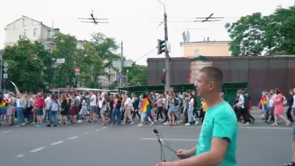 Ukraine Kiw Juni 2018 Marsch Der Lgbt Gleichheit Schwullesbischer Stolz — Stockvideo