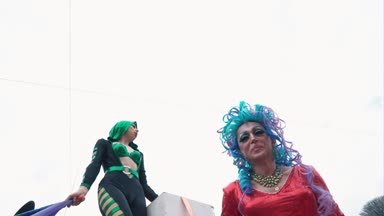 Ukrayna, Kiev, 17 Haziran 2018. Lgbt eşitlik Mart. Travesti ve travestiler