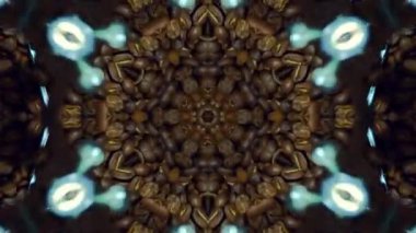 Kahve çekirdekleri kaleydoskop. Disko, festival, tasarım için çikolata arka plan. Coffee shop tasarım. Tahıl dönüyor. Kahve soyutlama. Tahıl öğütme. Kahverengi metal ile süsleme