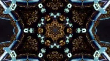 Kahve çekirdekleri kaleydoskop. Disko, festival, tasarım için çikolata arka plan. Coffee shop tasarım. Tahıl dönüyor. Kahve soyutlama. Tahıl öğütme. Kahverengi metal ile süsleme