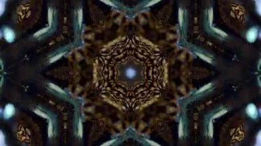 Kahve çekirdekleri kaleydoskop. Disko, festival, tasarım için çikolata arka plan. Coffee shop tasarım. Tahıl dönüyor. Kahve soyutlama. Tahıl öğütme. Kahverengi metal ile süsleme