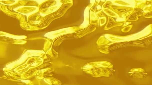 Oro Líquido Metal Líquido Ilusiones Visuales Ondas Movimiento Líquido Móvil — Vídeos de Stock