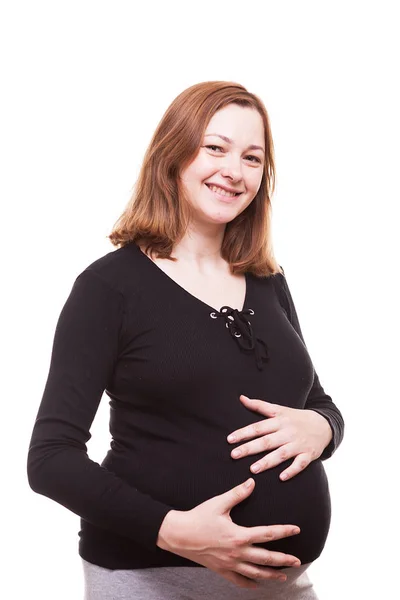 Feliz mujer embarazada sonriente —  Fotos de Stock