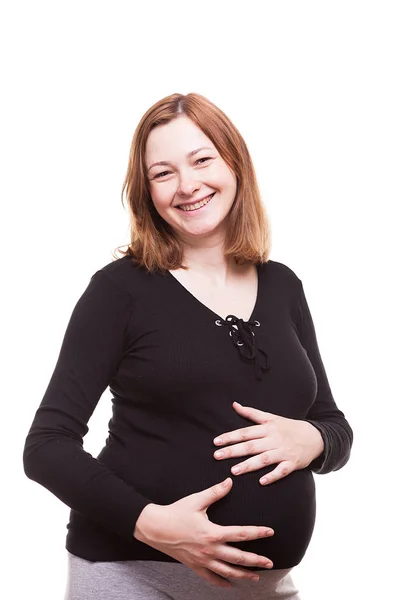 Glücklich lächelnde Schwangere — Stockfoto