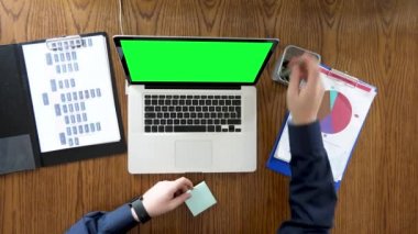 Onun ofis resepsiyon çalışma, işadamı