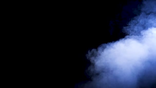 Slow motion blue smoke rising from bellow — Stock Video