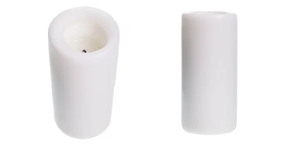 White candle on white background isolated — Stock Photo, Image