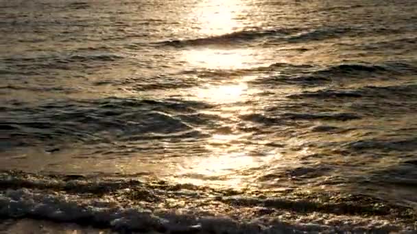 Speglar solens strålar i havet bevattnar — Stockvideo