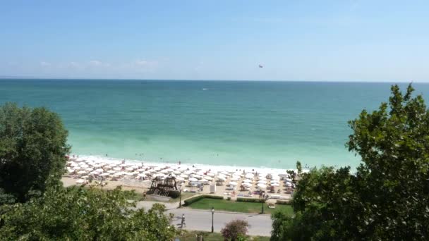 Вид с воздуха на пляж — стоковое видео